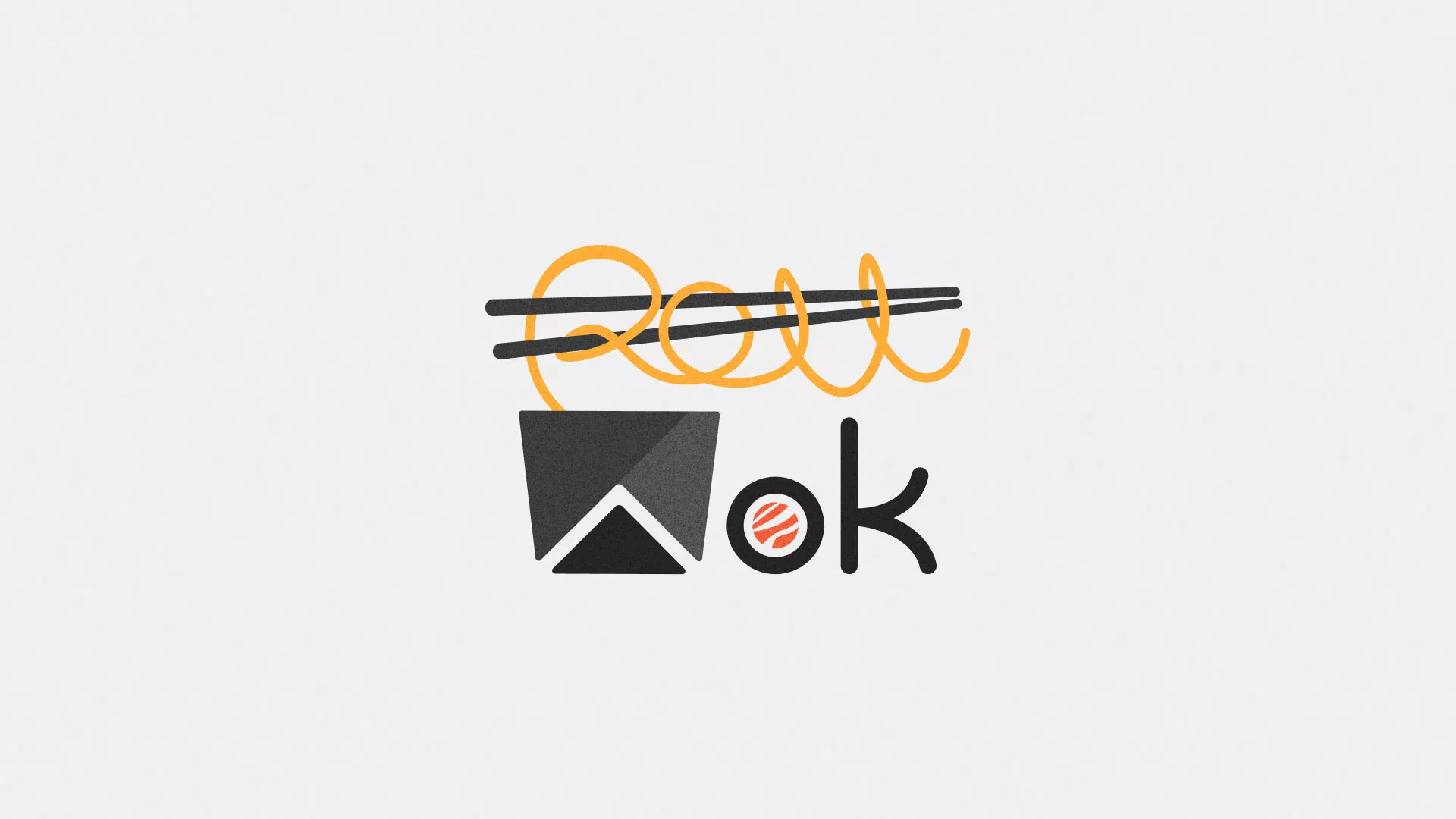 Разработка логотипа суши-бара «Roll Wok Club» в Кирсе